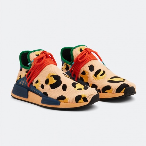 adidas NMD Hu Pharrell Animal Print Leopard Pulse Amber Sneakers (HP3221) - Picture 1 of 10